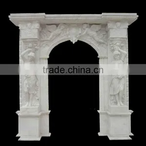 Clasical Marble Door Arch Surround Pattern Carving thumbnail-1