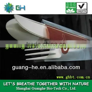 100% Eco-friendly Biodegradable Plastic Packaging Bags/ Plastic PLA Bag for Tableware / Cutlery thumbnail-1