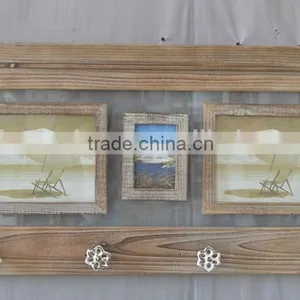 Multiple Wooden Photo Frame With Triangle Hook and Three Window New Models for Home Decor thumbnail-3