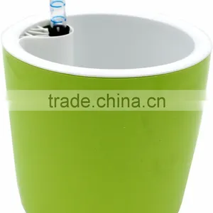 Round Self Watering Planter Flower Pot Home Office Garden Water Level Indicator thumbnail-1