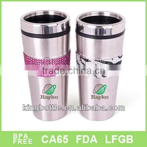 Double Wall Stainless Steel Stone and Diamond Mug thumbnail-1