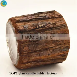 Glass Candle Votives With Wood Cover thumbnail-4