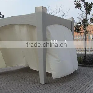Poly Rattan Gazebo With Curtain thumbnail-3