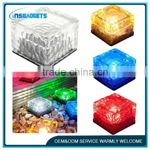 Solar Glass Ice Blocks Light Colorful Lawn Lamp thumbnail-2