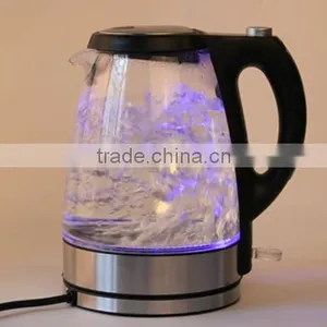 FACTORY SALE , STOCK 2000PCS ONLY 6USD/PC Good Quality and Competitive Price Clear Glass Electric Kettle With Color Changing thumbnail-1
