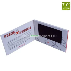 Customized 7 Inch Paper Business Brochure Lcd Greeting Card Video Brochure With Built in Memory for Christmas Gifts thumbnail-1