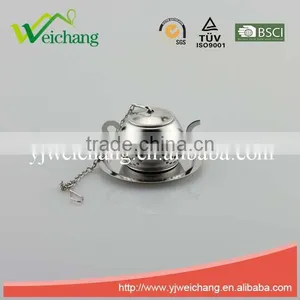 WCTS181 Good Quality Hot Sale Stainless Steel Teapot Shape Funny Shape Tea Ball Tea Infuser With Tray thumbnail-1