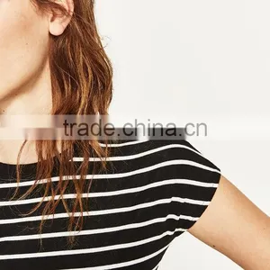 OEM Women Fashion Short Sleeve Blank Crop Tops Wholesale Cheap Blouses Custom Made in China thumbnail-6