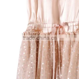 Peony Kids Party Frocks Designs Dress Gril Dresses With Silver Printed Polka Dots HSD5475 thumbnail-3