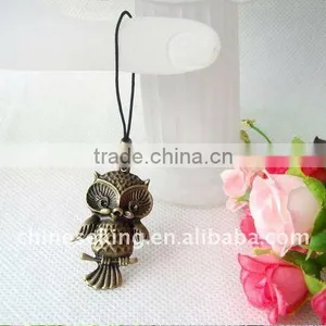Antique Owl Standing on Branch Charm Accessories Mobile Hanging Accessories Custom Cell Phone Charm Accessories thumbnail-1