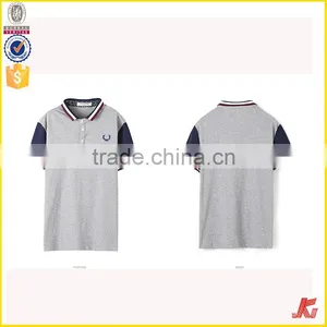 Sports 100% Cotton Breathable Light Matching Color Knitted Short Sleeve Golf POLO t Shirt for Men thumbnail-1