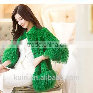 New Real Rabbit Fur Coat 2016 Fashion Autumn Winter Women Fur Coat Jackets Slim Medium Tassel Fur Coat thumbnail-6
