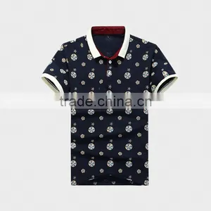 Fashion Print Summer Men's Polo Shirt With Ribbon thumbnail-1