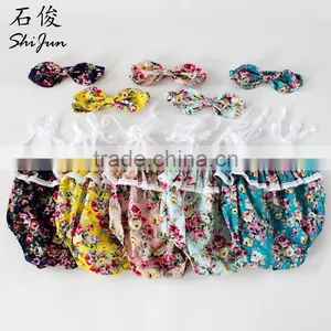 ShiJ Baby Bodysuit Cotton Floral Print Toddler Girls Set thumbnail-1