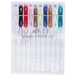 Pocket Pre-Threaded Sewing Kit - Has 10 Pre-threaded Needles With Assorted Thread Colors, 2 Buttons and a Safety Pin thumbnail-3