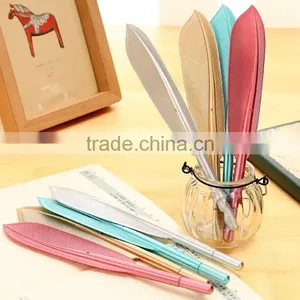 0.5mm Black Pen Feather Shape Ballpoint Pen Plastice Office Stationery Pen thumbnail-1