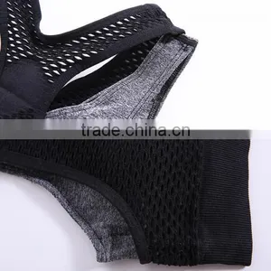 Polyester Hollow Patchwork Girs Push up the Sports Bra thumbnail-5