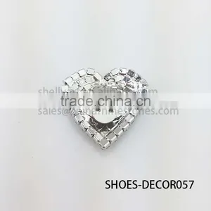 Bling Heart Shape Rhinestone Clips for Shoes thumbnail-2