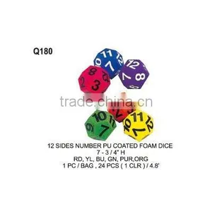 (Q180) 12 SIDES NUMBER PU COATED FOAM DICE thumbnail-1
