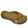 Fashion PU Material Black Ladies Wooden Clog Sandals With 6cm Heels thumbnail-1