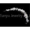 Girls and Women's Elegant Crystal Bridal Jewelry Hair Accessory With Fimo Flower SJ2904 thumbnail-1