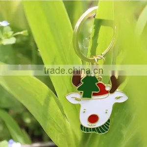 Charm Christmas Gift Box Deer Keychain Keyring Enamel Key Chain Pendant thumbnail-5