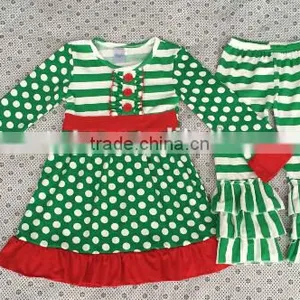 Fashion 2016 Online Wholesale Children's Boutique Clothing Sets Baby Clothes Top Girls Christmas Outfits Polka Dot Cotoon thumbnail-1
