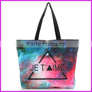 2014 America Hot Selling Digital Printed Ladies Fashion Canvas Beach Bag thumbnail-1