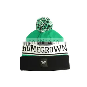 Comfortable Embroidery Black Pom Beanie, Custom Beanie Hat, Knit Beanie thumbnail-5
