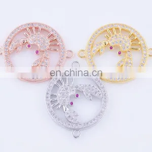 Newest Micro Inserts Clear CZ Round Shape Crab Connector thumbnail-1
