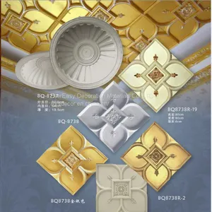 Polyurethane Resin Plaster Ceiling Medallion LED Lamp Decoration Exterior Cornice thumbnail-3