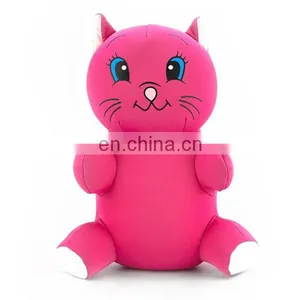 Pretty Rose Pink Kitty Cat Plush Toy 2 in 1 Reversible Soft Memory Foam Travel Support U Shape Neck Pillow thumbnail-2