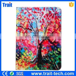 Factory Price Tablet Red Leaves Tree Pattern Card Slots Flip Stand TPU+ PU Leather Case for Samsung Galaxy Tab S2 9.7 T810 thumbnail-2