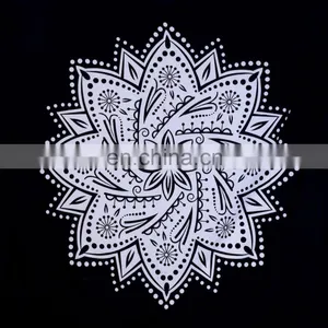 Indian 2017 Wall Hanging Hippie Handmade Black Ombre Mandala Tapestry Bohemian Bedspread Dorm Decor 95"X85" Inch thumbnail-2
