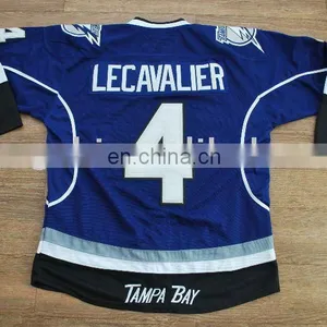 Customized 100% Polyester #4 Lecavalier Tampa Bay Lightning 3rd Hockey Jersey thumbnail-1