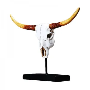 Nordic Retro Creative Resin Imitation Animal Head Home Decoration Products Resin Cow Skull Crafts Display thumbnail-5