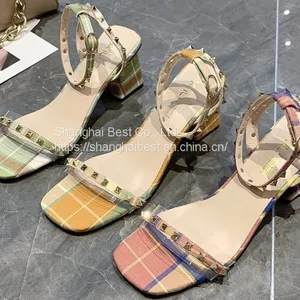 Wholesale High Heeled Sandals Women's New Lattice Transparent Wicker Sandals thumbnail-1