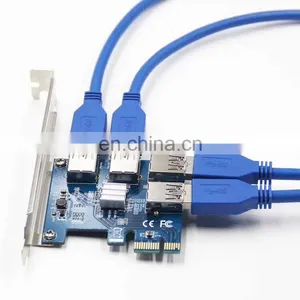 Pci Express 16x Riser Card Pcie Card 1 To 4 Pci-e 1x Slot 4 Pcie External Pcie 1 To 4port Usb 3.0 Adapter Card For Expansion thumbnail-4