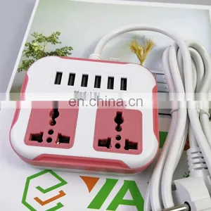 New Design High Quality Mains Power Outlet 3 Plug 6 Usb Port Universal Socket Household Extension Socket With Usb Port thumbnail-1