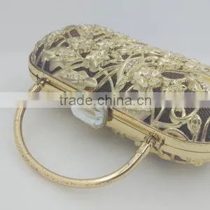 Brilliant Diamond Metal Frame Luxury Evening Party Clutch Bag With Chain For Women thumbnail-2