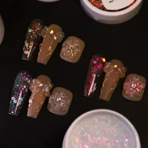Wholesale of Laser Crystal Cat Eyes for Nail Salons With Reflective Broken Diamonds Cat Eye Glue thumbnail-3