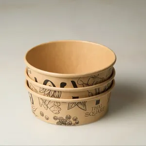 Factory Direct 2024 Best-selling Paper Salad Soup Bowl With Lid 8oz 16oz 32oz Kraft Paper Bowl thumbnail-2
