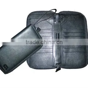 Cow Hide Leather Zipper Passport Holder thumbnail-1