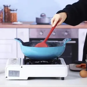 Hot Selling Chinese Large Round Wok Cookware 26cm Blue Enameled Cast Iron Food Warmer Casseroles Non Stick Stewpot With Lid thumbnail-3