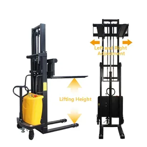 Manual Electric Stacker Truck Lifter Semi Automatic Pallet Hydraulic Forklift thumbnail-2