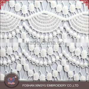 OEM Custom Shaped Beautiful Special Colors Wave Pattern Water Soluble Embroidery Lace Fabric for Europe thumbnail-2