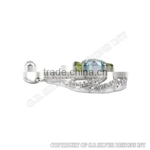 Peridot Pendants Sterling Silver,cz Pendant Sets,silver Pendant Jewelry Supplies thumbnail-3