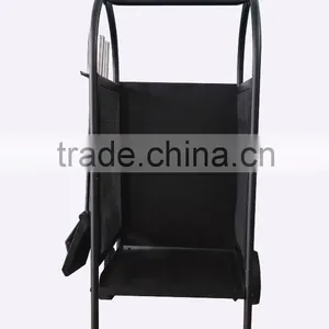 Log Carrying and Storage Cart Trolly Steel/Metal Firewood Storage Rack With Wheels thumbnail-2