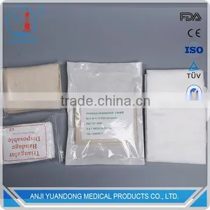 Hot Sale High Quality Surgical Medical Gauze Triangular Bandage thumbnail-1