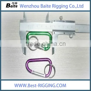 China Manufacturer Yellow Aluminum ,D Type Aluminum Climbing Carbiner,Wire Gate Climbing Carbiner, Mini Spring Snap Hook thumbnail-4